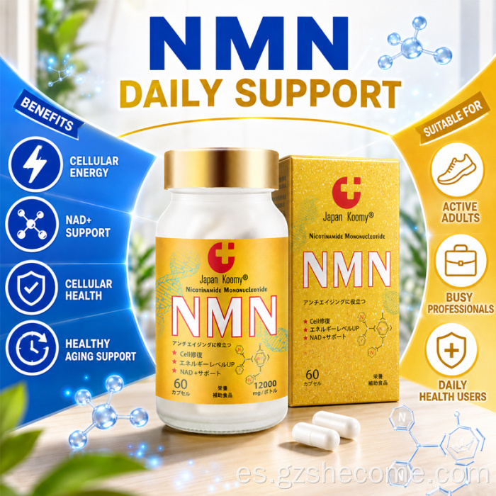 Shecome NMN Cápsulas 12000mg Energía Celular NAD+ Soporte